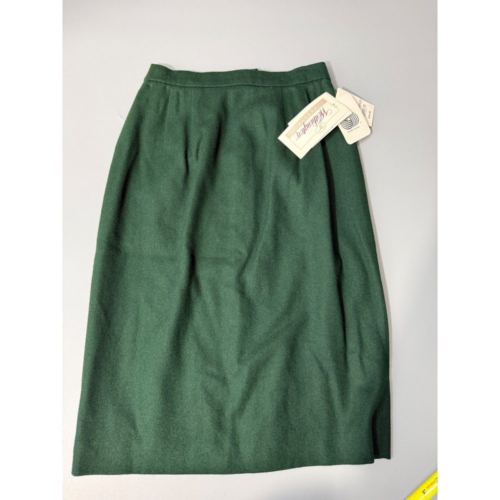 Vintage Worthington Petite 100%‎ Wool Pencil Skirt Hunter Green 4P NWT USA